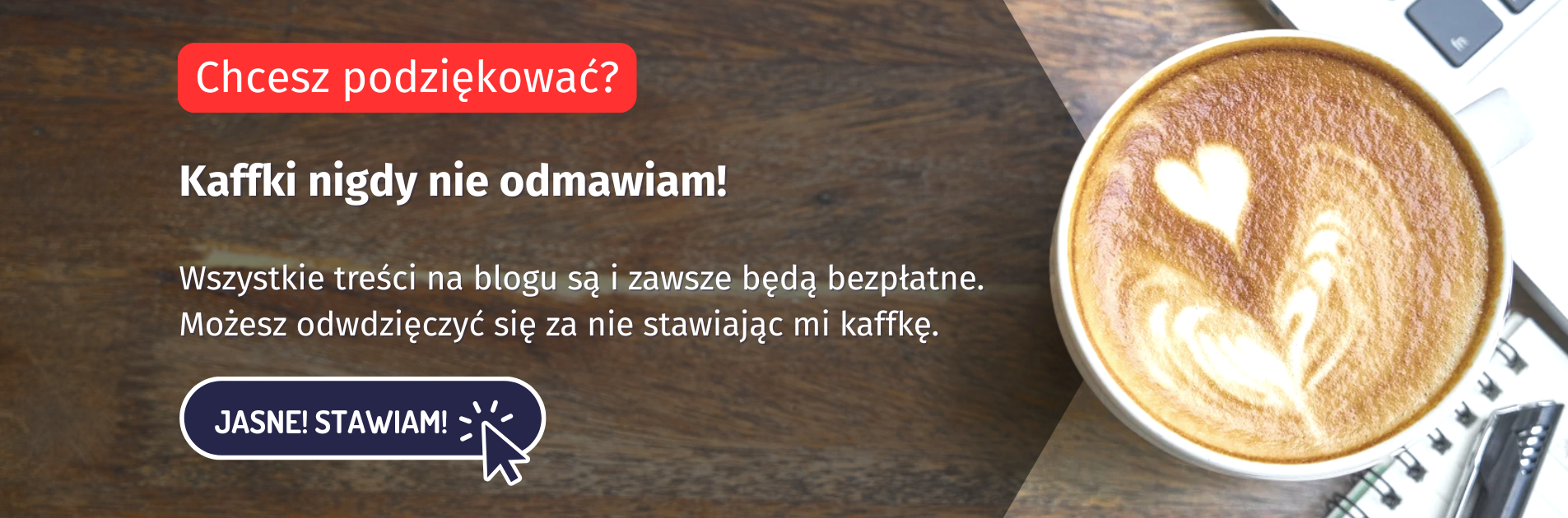 baner postawienia kawy w podziękowaniu